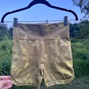 Gymshark Olive Camouflage Athletic Shorts